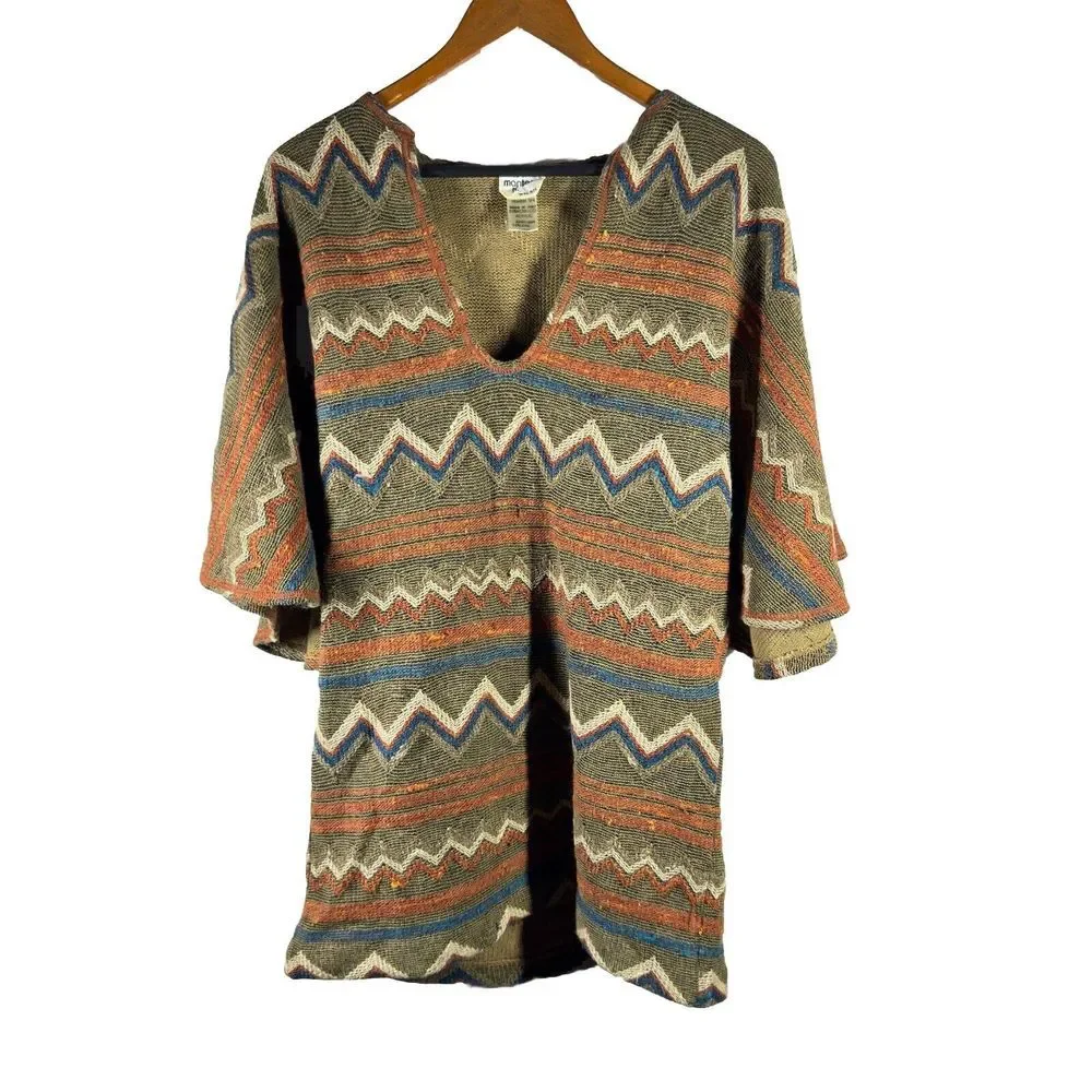 Mantessa Sweater‎ Made In Italy Wool Large Vintage Kimono Sleeves